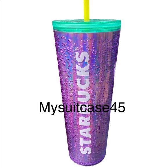 Starbucks 2022 Summer Back To School Purple Bubble Emoji 24 oz Cold Cup Tumbler